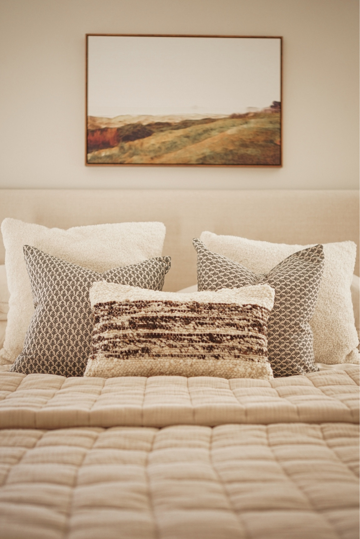 Bed pillows!
Pillows
Neutral pillows
 Boucle lumbar 
Lumbar pillows 
Quilt neutral quilt 

#LTKHoliday #LTKGiftGuide #LTKhome