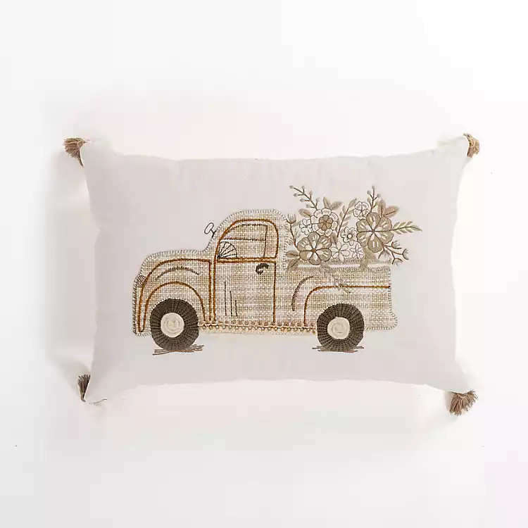 Plaid Pickup Truck Lumbar Pillow | Kirkland's Home
