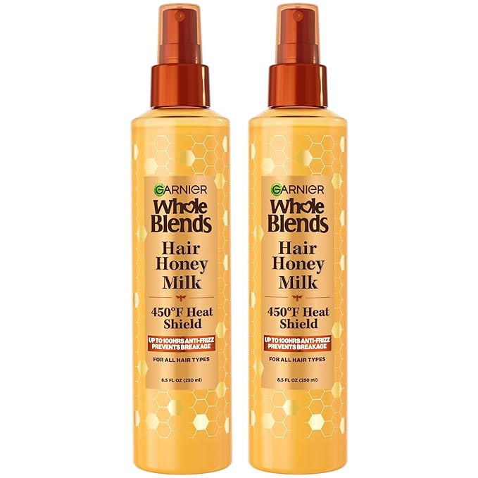 Garnier Whole Blends Hair Honey Milk 450F Heat Protectant Spray, For All Hair Types With Up To 10... | Amazon (US)