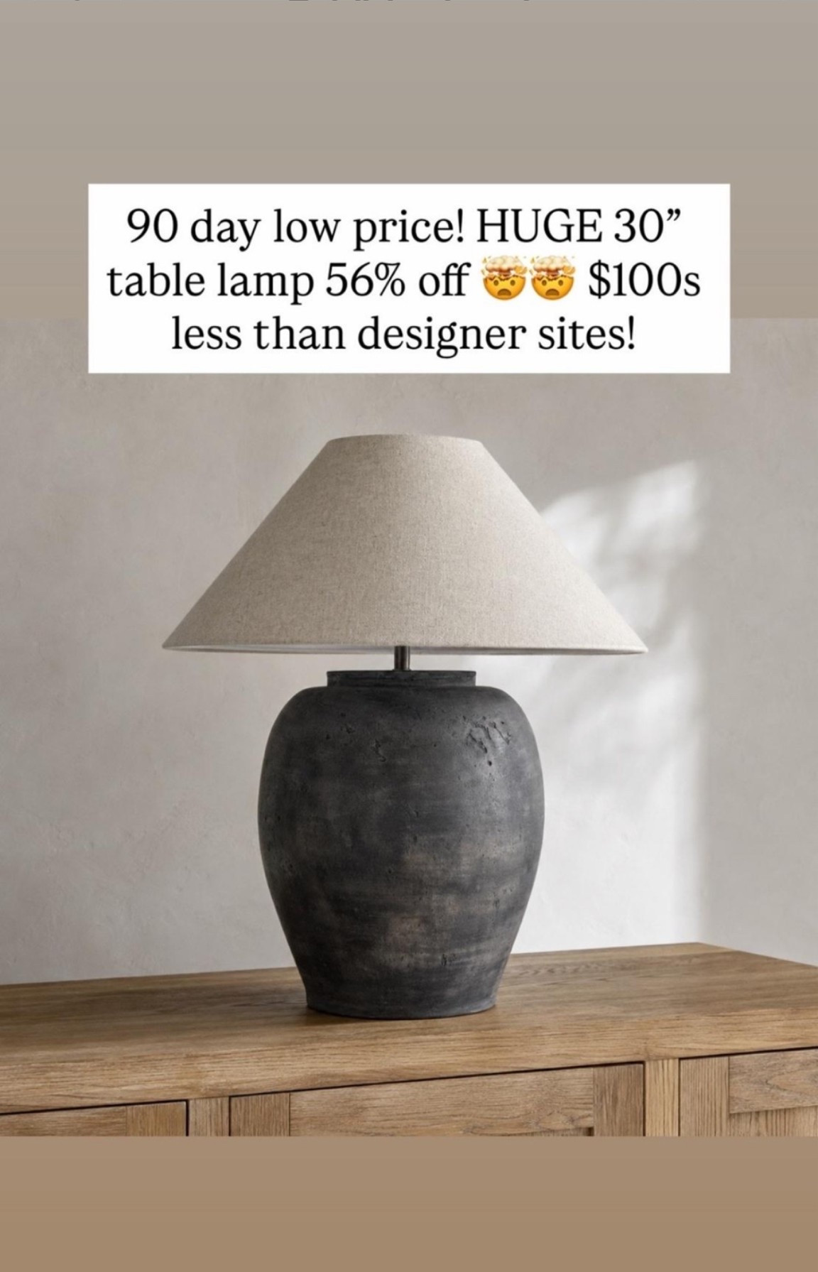 90 day low price! HUGE 30” table lamp 56% off 🤯🤯 $100s less than designer sites!