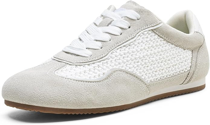 Vepose Women's Retro GAT Sneakers Suede Raffia Fashion Trainers, Removable Flap Square Toe, Memor... | Amazon (US)