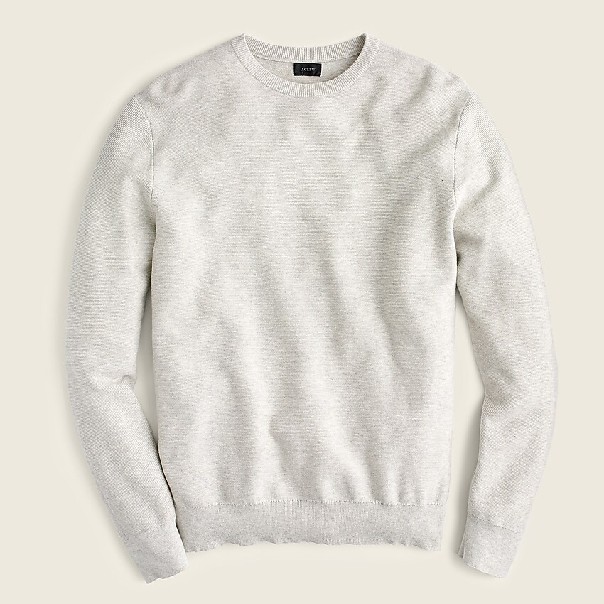 J.Crew: Cotton Crewneck Sweater In Garter Stitch For Men | J. Crew US