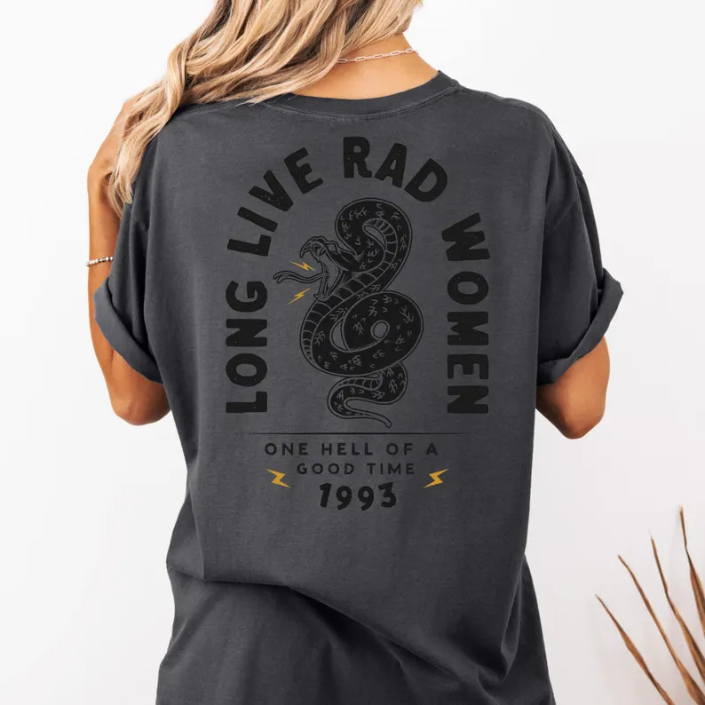 Comfort Colors® Long Live Rad Women Tee, Retro Boho Snake Tee, Vintage Inspired Comfort T-shirt,... | Etsy (US)