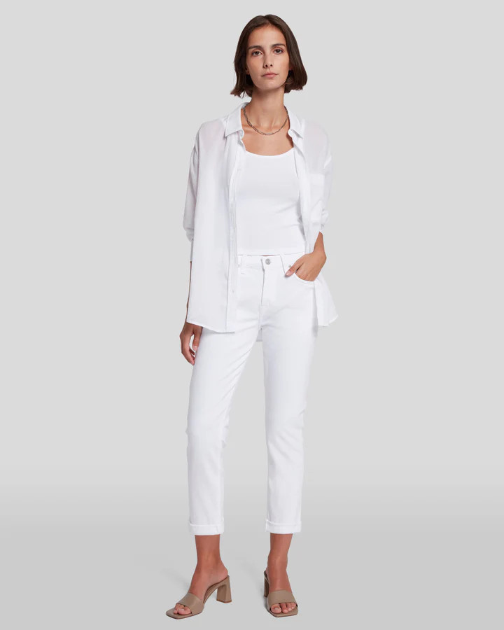 Broken Twill Josefina in White | 7 For All Mankind