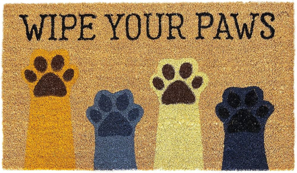 Avera Products Wipe Your Paws Natural Coir Doormat Anti-Slip Rubber Back | 17" x 29" Perfect for ... | Amazon (US)