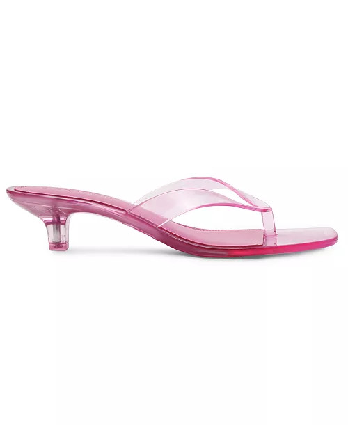 Women's Tracie-J Jelly Thong Kitten-Heel Sandals | Macy's