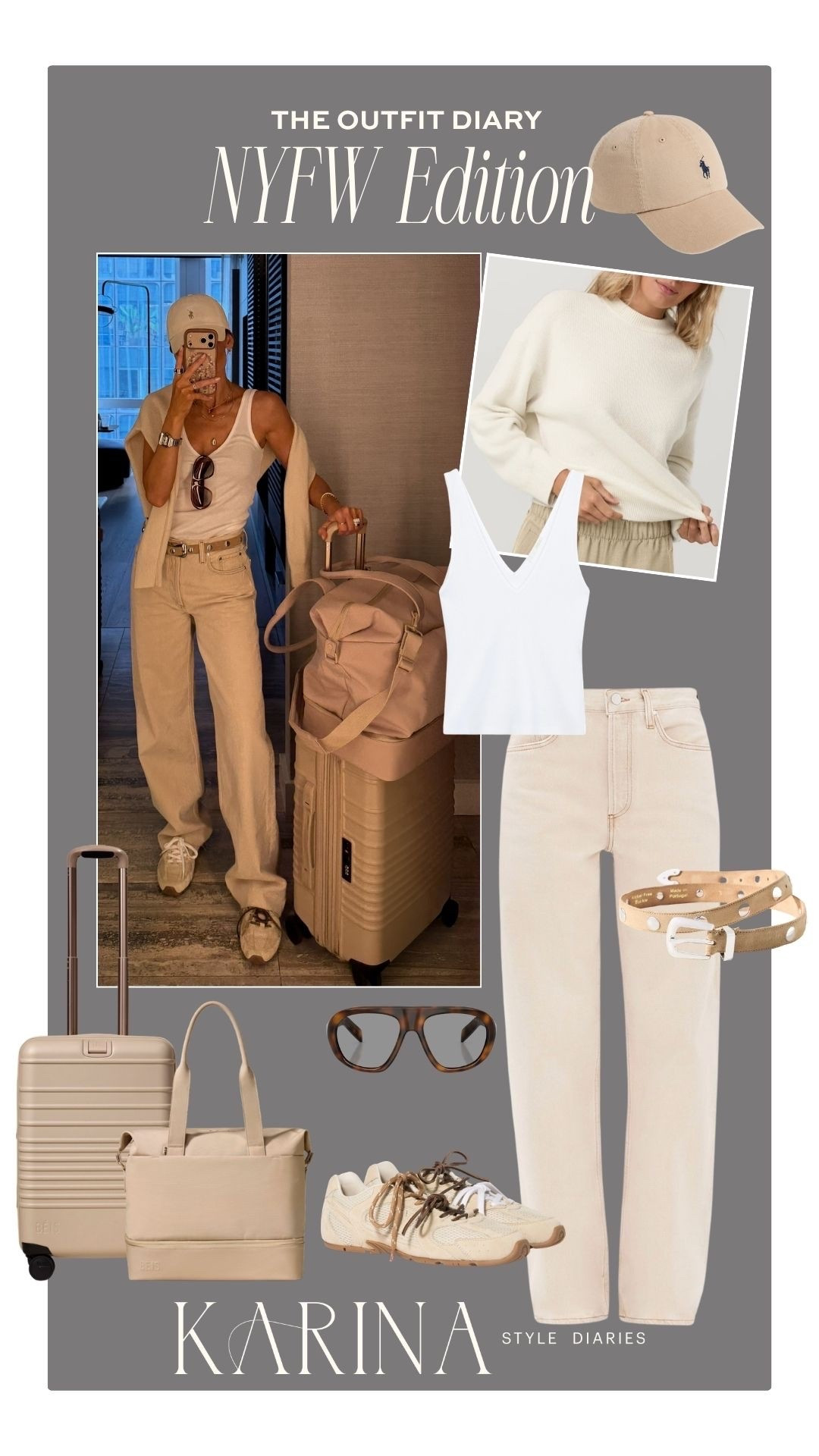 Airport outfit - Agolde jeans (so cool, mid rise, oversized fit/25) @Zara  tank and @Vuori US cashmere crew neck! As always my @beistravel luggage started set (super roomy and chic)

#LTKTravel #LTKootd #LTKSeasonal