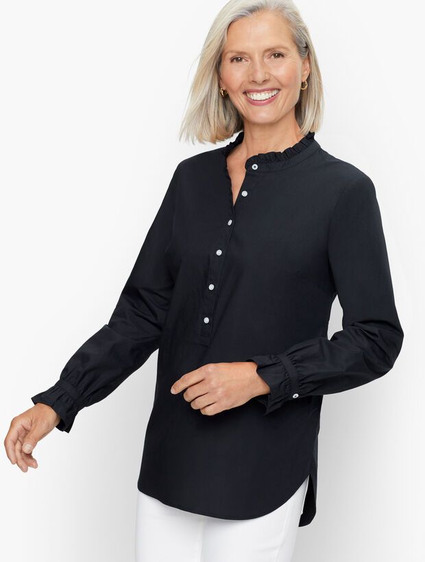 Poplin Ruffle Tunic | Talbots