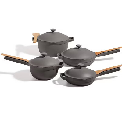 Our Place 13pc Always Pan and Perfect Pot Cookware Set with Lids, Steamer Basket, and Spoons Charcoal: Nonstick Ceramic, Even-Heating, BPA-Free | Target