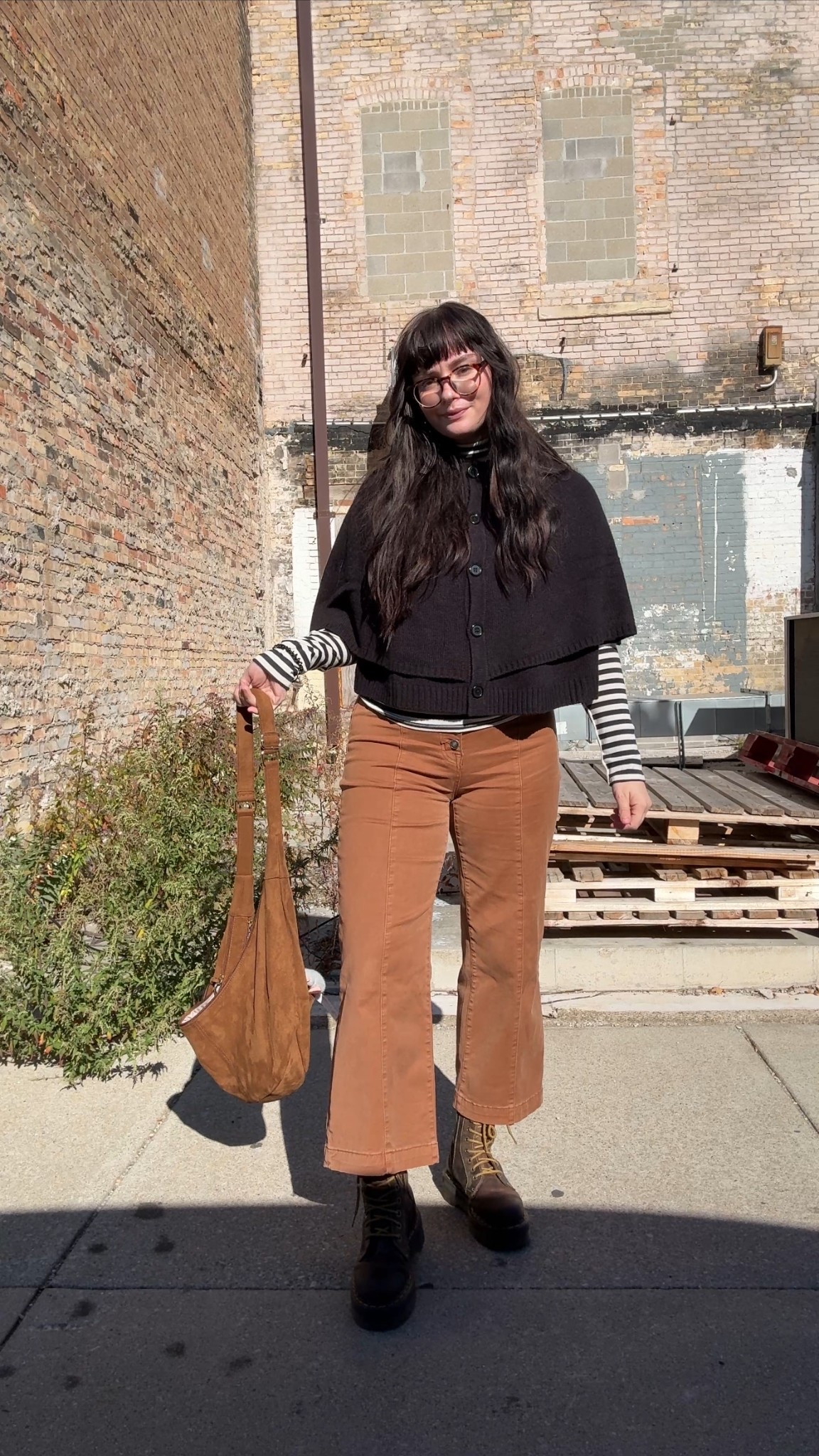 Poncho sweater outfit 