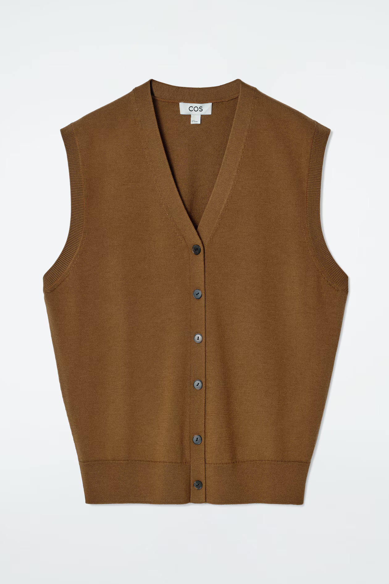 V-NECK MERINO WOOL WAISTCOAT - BROWN | COS | COS UK