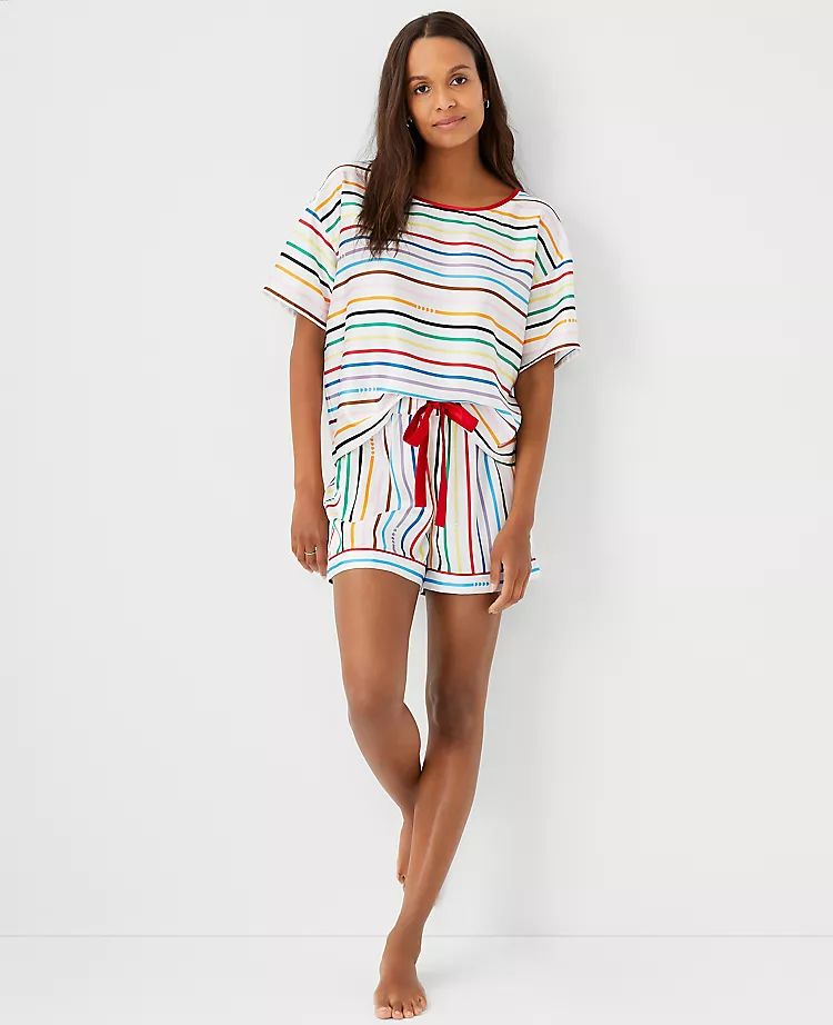 Rainbow Striped Pajama Set | Ann Taylor | Ann Taylor (US)