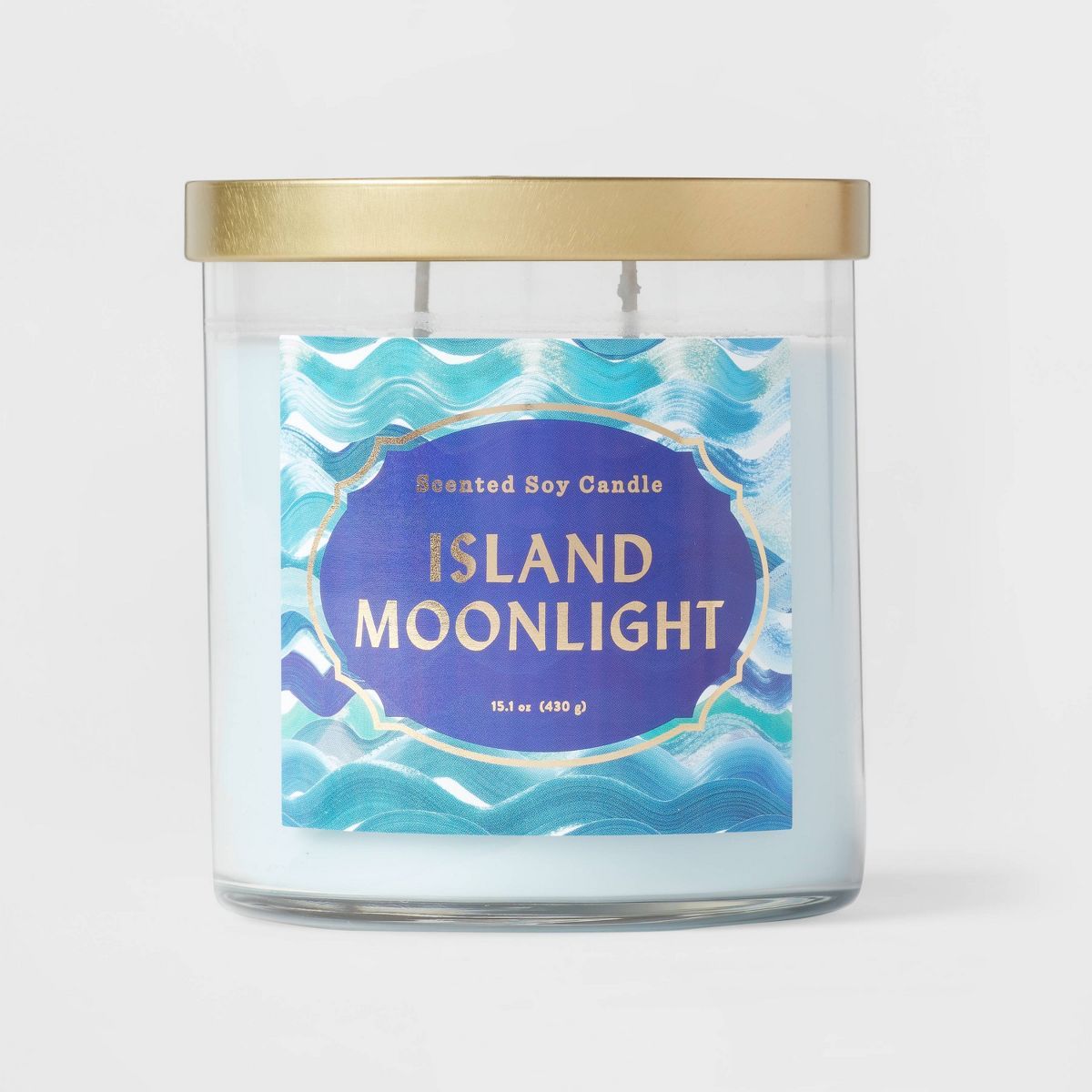 Clear Glass Island Moonlight Lidded Jar Candle Pale Blue - Opalhouse™ | Target