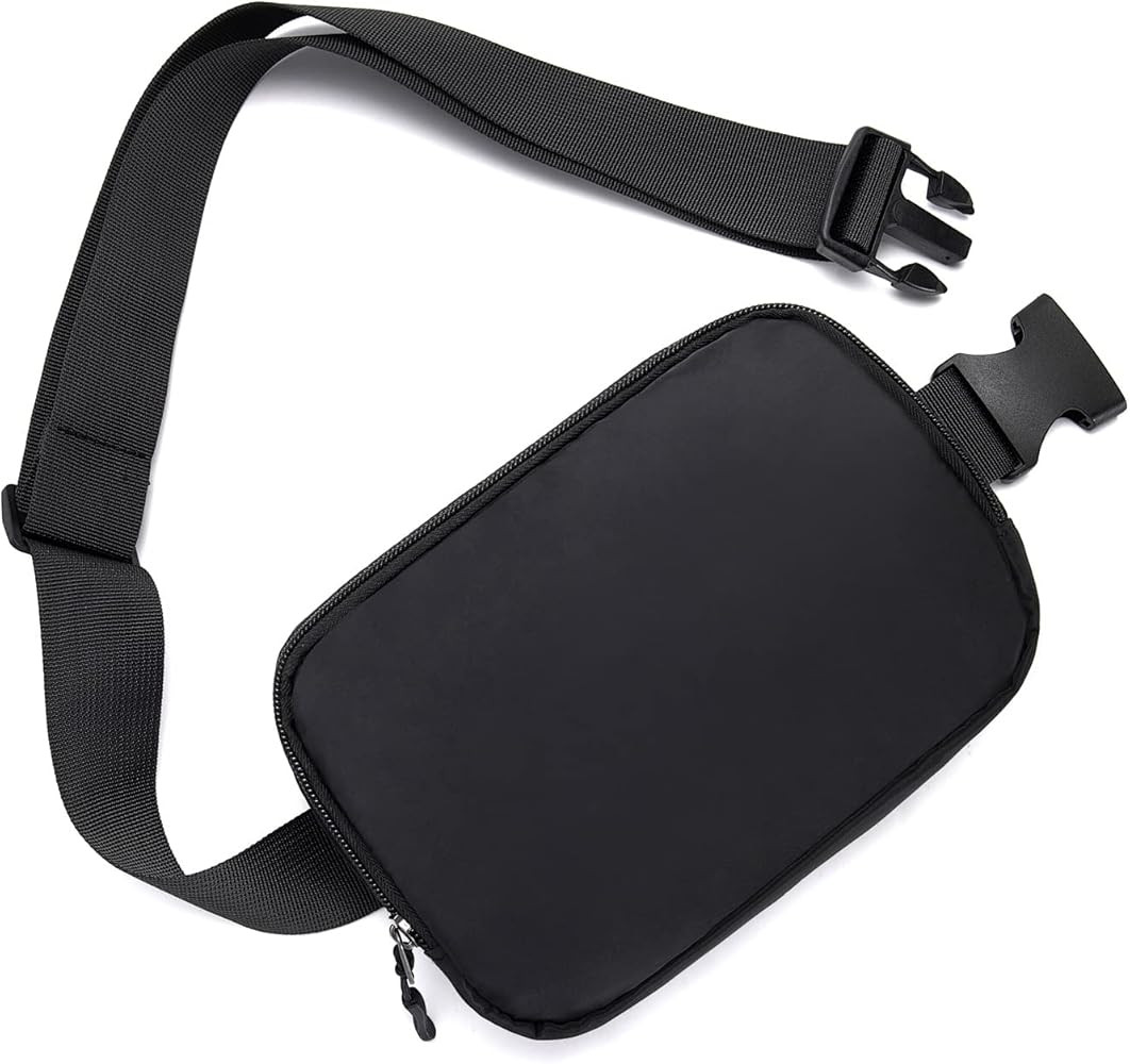 Belt bag Fanny pack crossbody bags for women Everywhere belt bag Waist packs with 3 Pockets (blac... | Amazon (US)