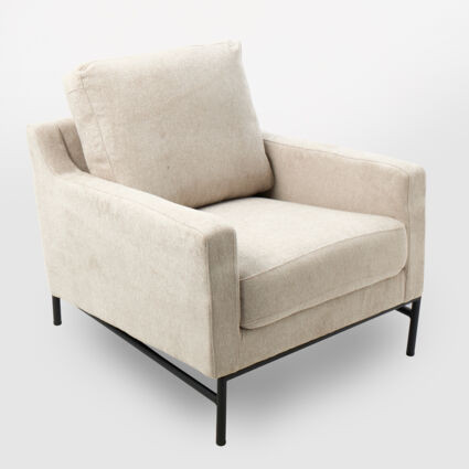 Beige Chenille Chair | TK Maxx