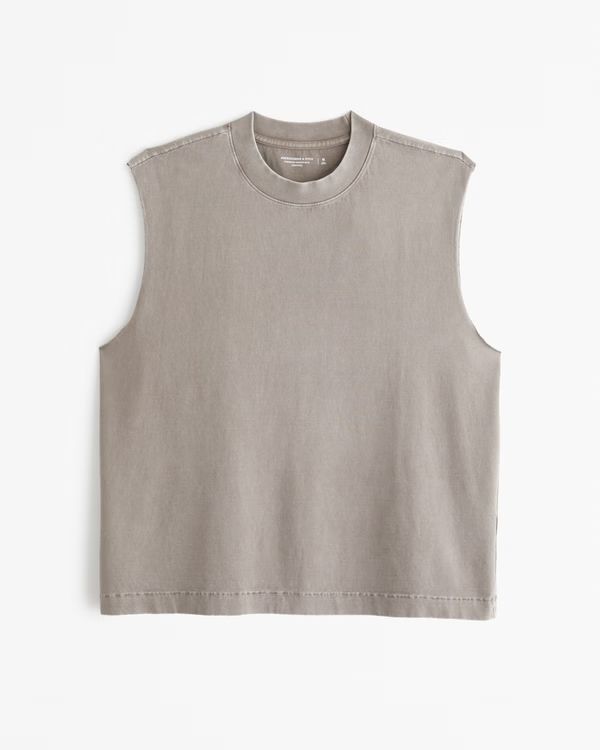 Premium Heavyweight Cropped Tank | Abercrombie & Fitch (US)