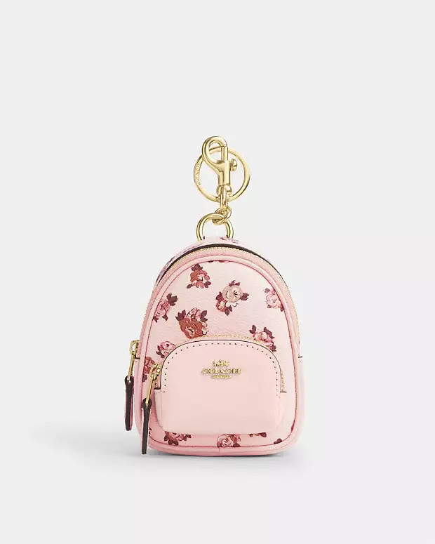 Mini Court Backpack Bag Charm With Rosette Print | Coach Outlet US