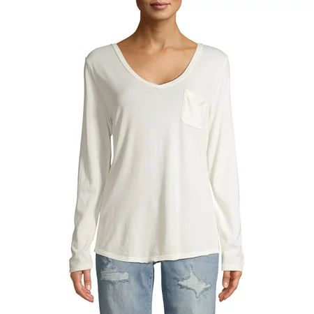 Time and Tru Women's Long Sleeve Pocket T-Shirt | Walmart (US)