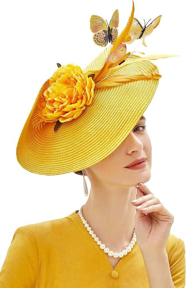 BABEYOND Tea Party Butterfly Fascinator Kentucky Hat Fascinator Pillbox Hat Derby Headband for Co... | Amazon (US)