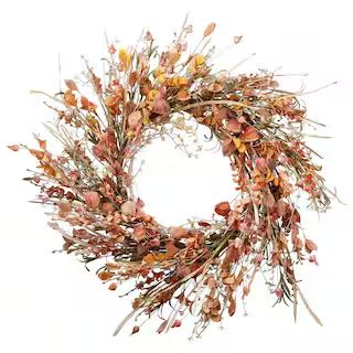 National Tree Company 22 in. Artificial Autumn Wild Flower Wreath RAHV-T170375W-1 - The Home Depo... | The Home Depot
