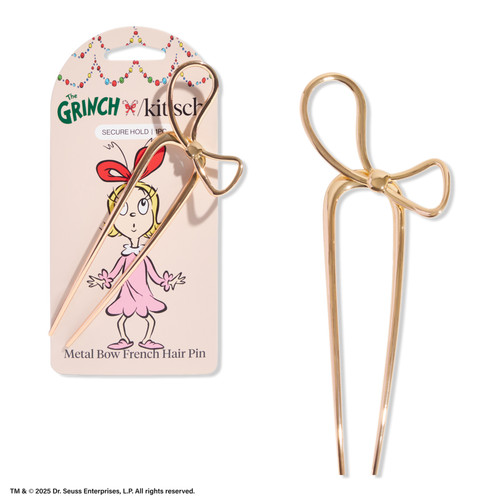 The Grinch x Kitsch Metal Bow French Hair Pin | Ulta