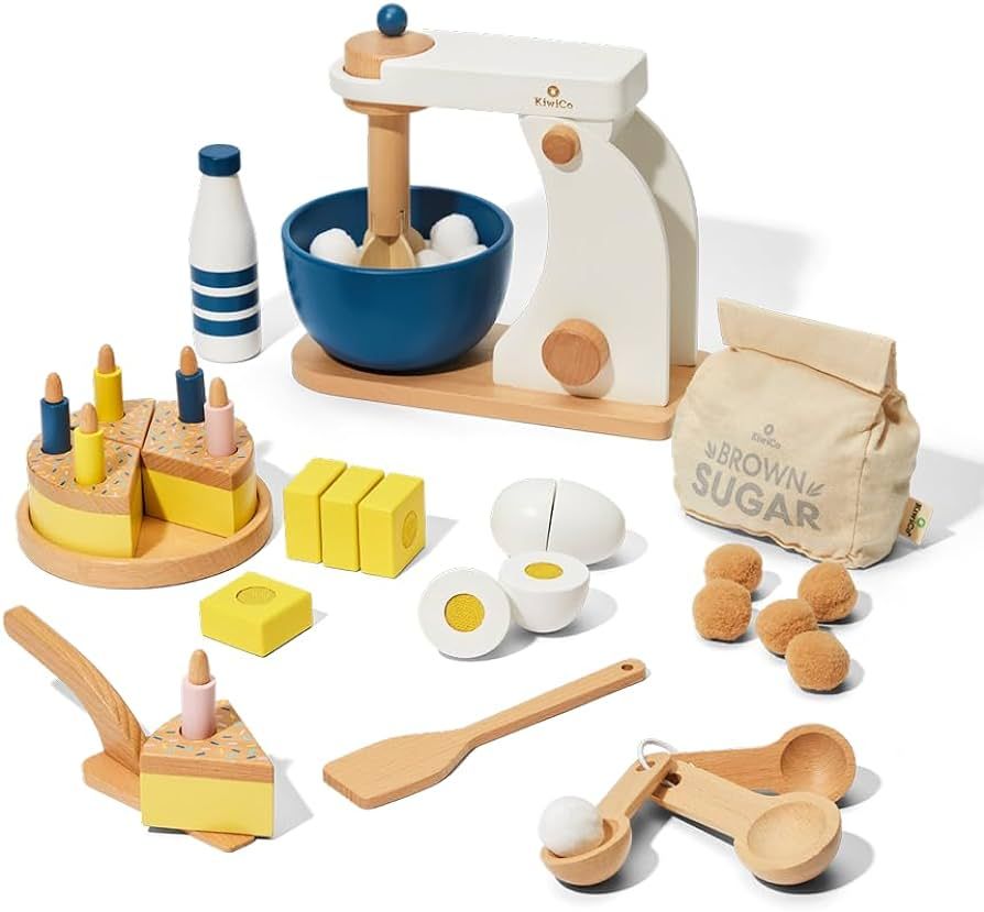 KiwiCo Bake-a-Cake Stand Mixer: Baking Set for Kids Ages 3+ | Learn Early Math with Wooden Kitche... | Amazon (US)