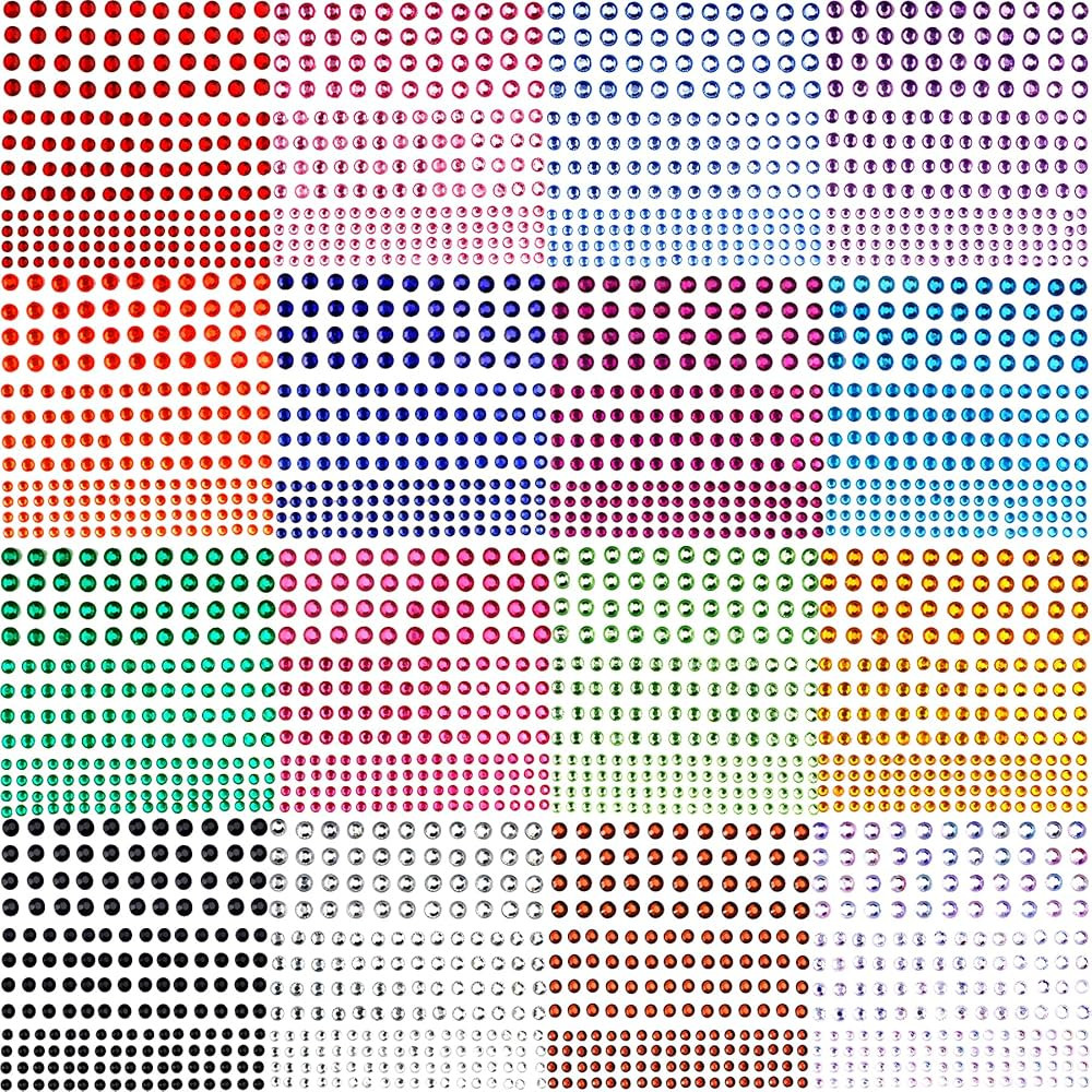 2752 Pcs Self Adhesive Rhinestones for Makeup 16 Sheets 16 Colors Eye Nail Gems Face Jewels Stick... | Amazon (US)