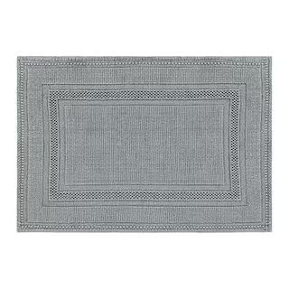 Jean Pierre Cotton Stonewash Racetrack 17 in. x 24 in. Bath Rug in Gray Blue YMB006476 - The Home... | The Home Depot