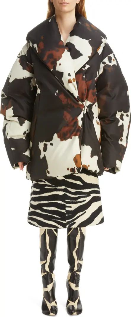 Dries Van Noten Voltaire Cow Print Oversize Quilted Jacket | Nordstrom | Nordstrom