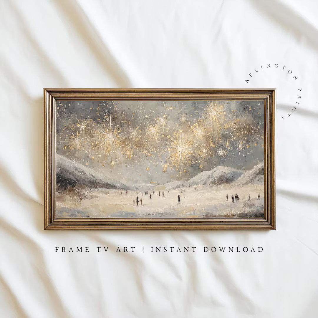 New Year 2026 Fireworks Frame TV Art, Winter Celebration Art Digital Download 6621 | Etsy (US)