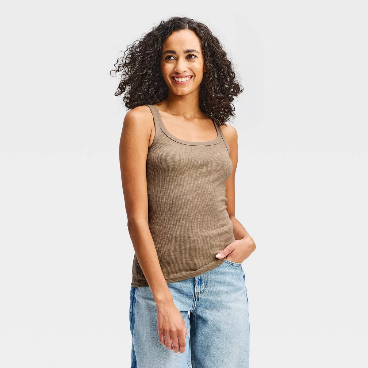 Women's Scoop Tank - Universal Thread\u2122 Olive M | Target