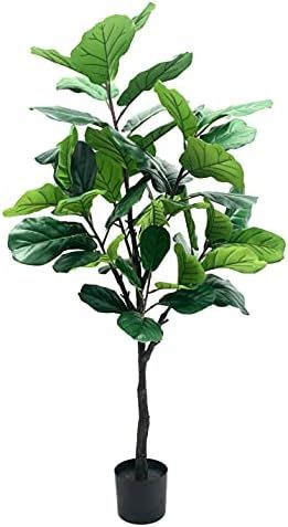 Phimos 4.5ft Artificial Plant Fiddle Leaf Fig Tree Fake Tree in Pot Natural Faux Tree with 56 Leaves | Amazon (US)