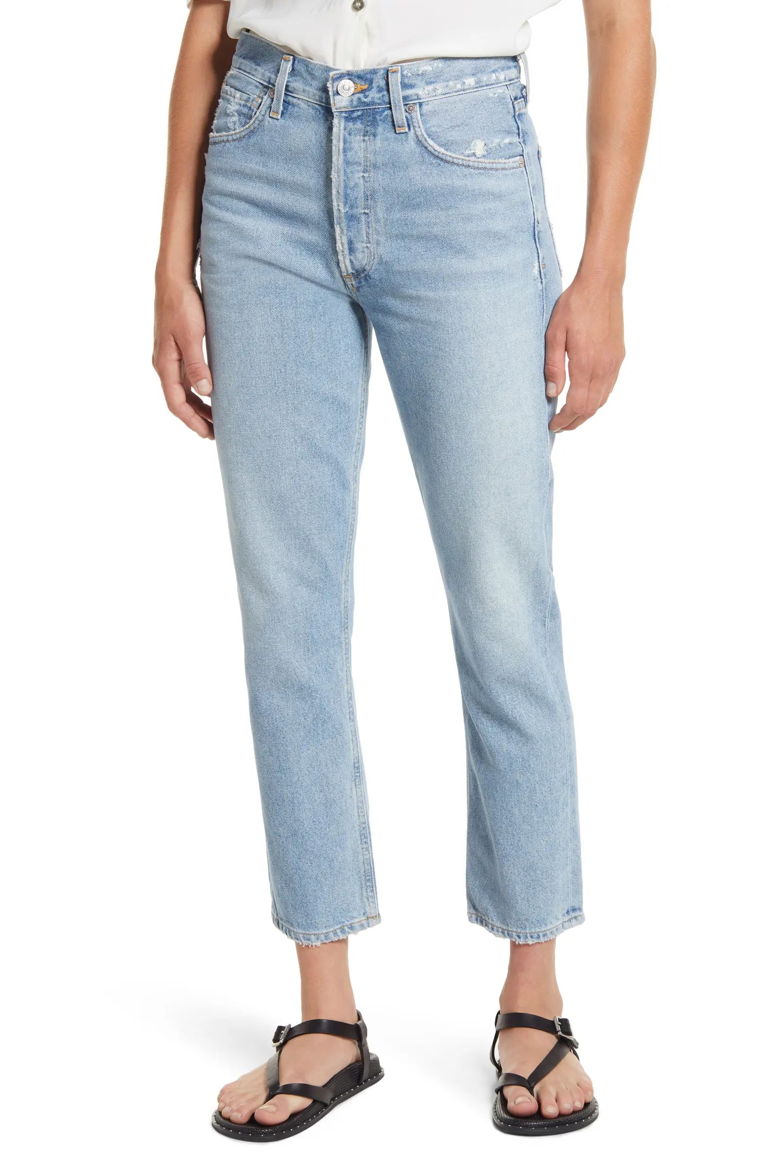 Citizens of Humanity High Waist Crop Slim Straight Leg Jeans | Nordstrom | Nordstrom