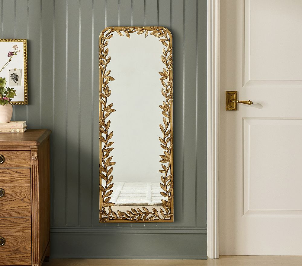 Chris Loves Julia Sculpted Leaves Full-Length Mirror (48" x 18") | Pottery Barn Kids