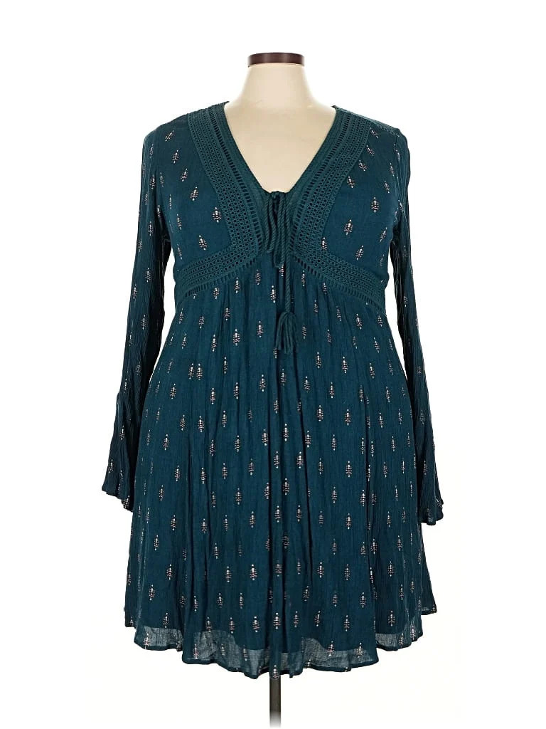 Torrid 100% Rayon Teal Casual Dress Size 3X Plus (3) - 51% off | ThredUp (US)