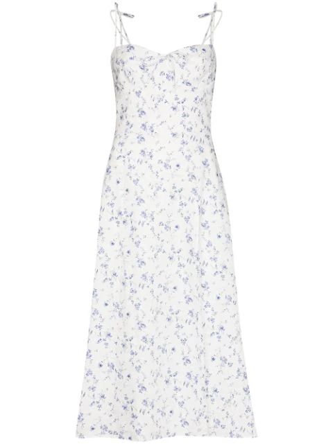 Joyce floral-print midi dress | Farfetch (UK)