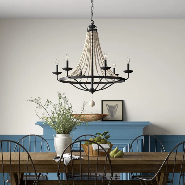 Forbush 6 - Light Candle Style Empire Chandelier with Beaded Accents | Wayfair North America