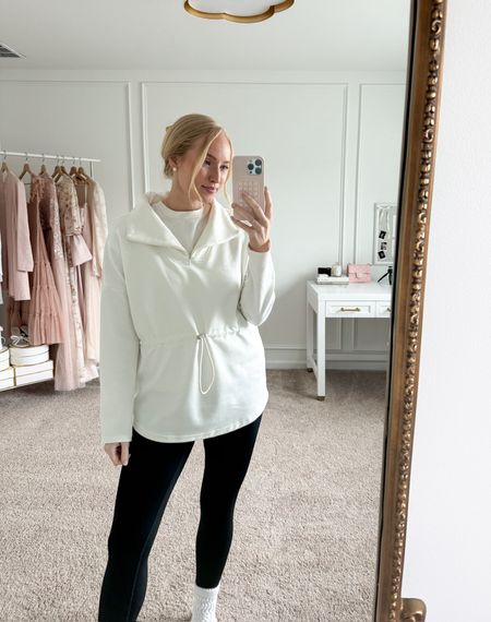 This pullover from Tuckernuck is one of my favorites. I love how it cinches at the waist to give you a little definition. Pair it with leggings and socks for a cozy day at home  

#LTKSeasonal #LTKfitness #LTKstyletip