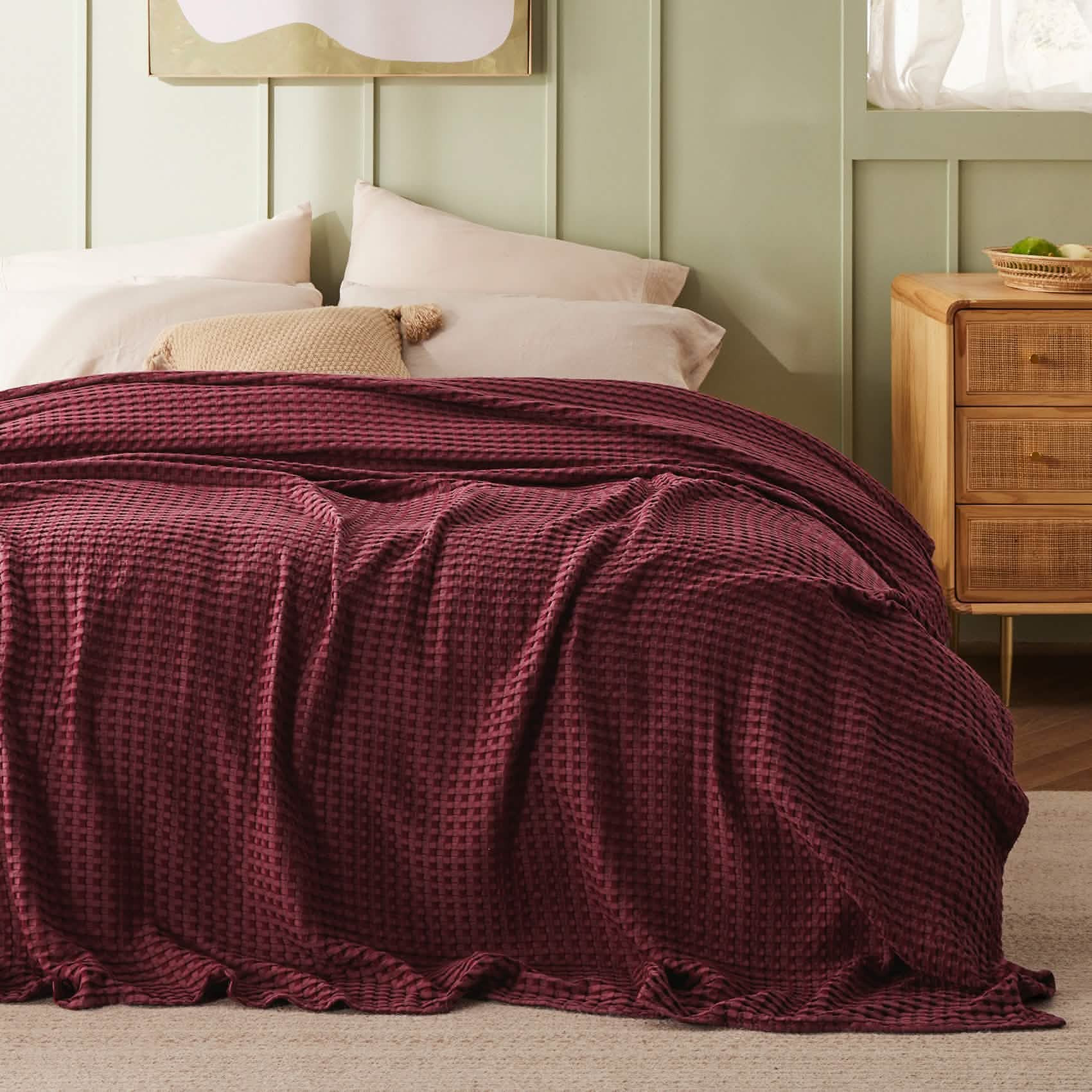 Viscose from Bamboo Waffle Weave Blanket | Bedsure