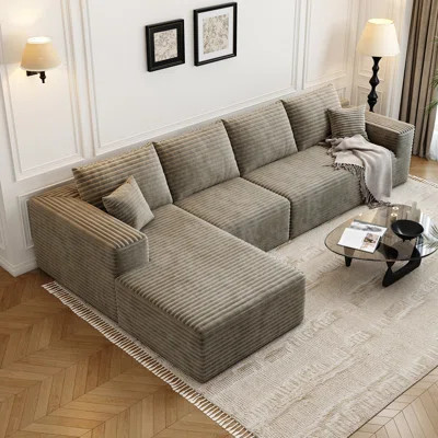 135.4"Cloud Modular Sectional Sofa Couch with L-Shape Chaise,Modern Minimalist Upholstered Couches for Living Room Bedroom,Deep Seat Corner Couch,No A | Wayfair North America
