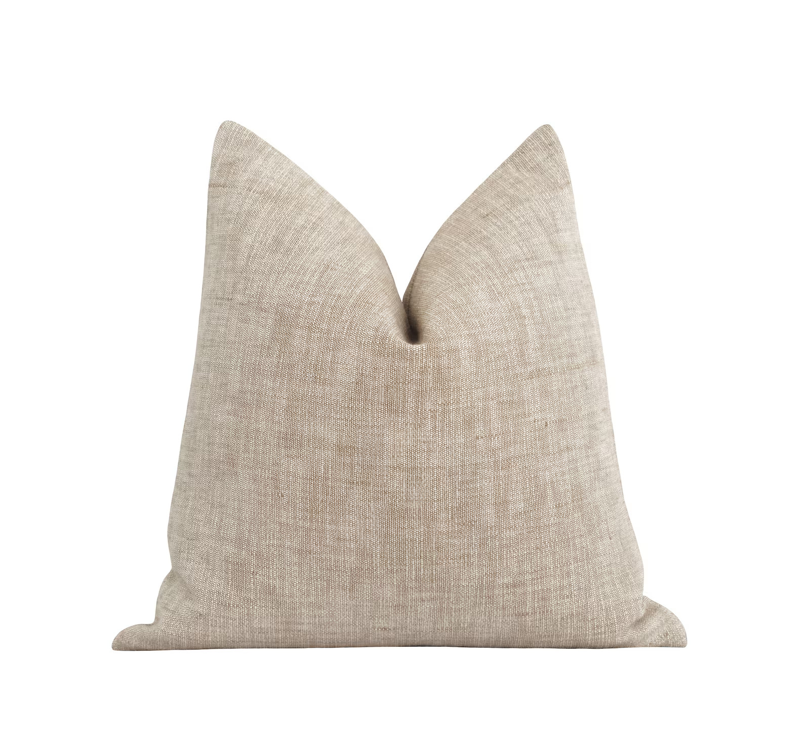 Solid Flax Pillow Cover Woven Throw Pillow Cover Neutral - Etsy | Etsy (US)