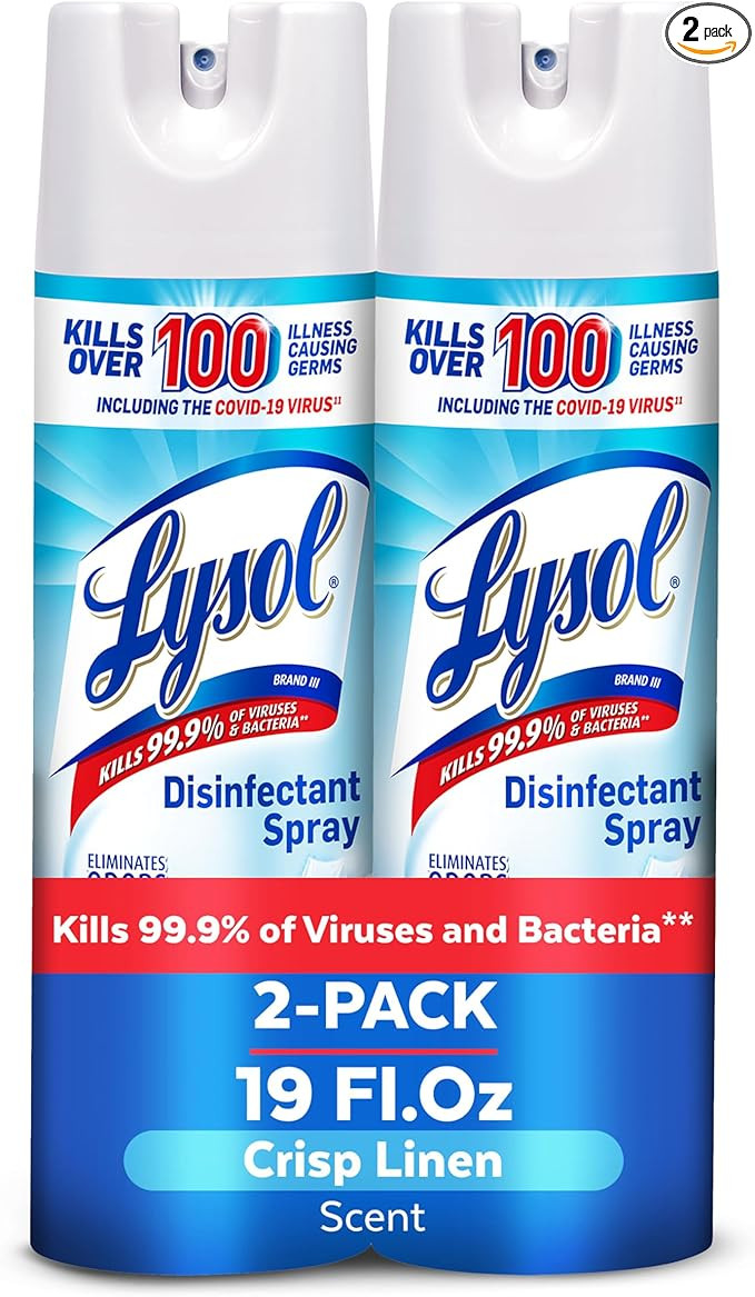 Lysol Disinfectant Spray, Household Essential Cleaning Supplies, Multi-Purpose Room Spray, Antiba... | Amazon (US)