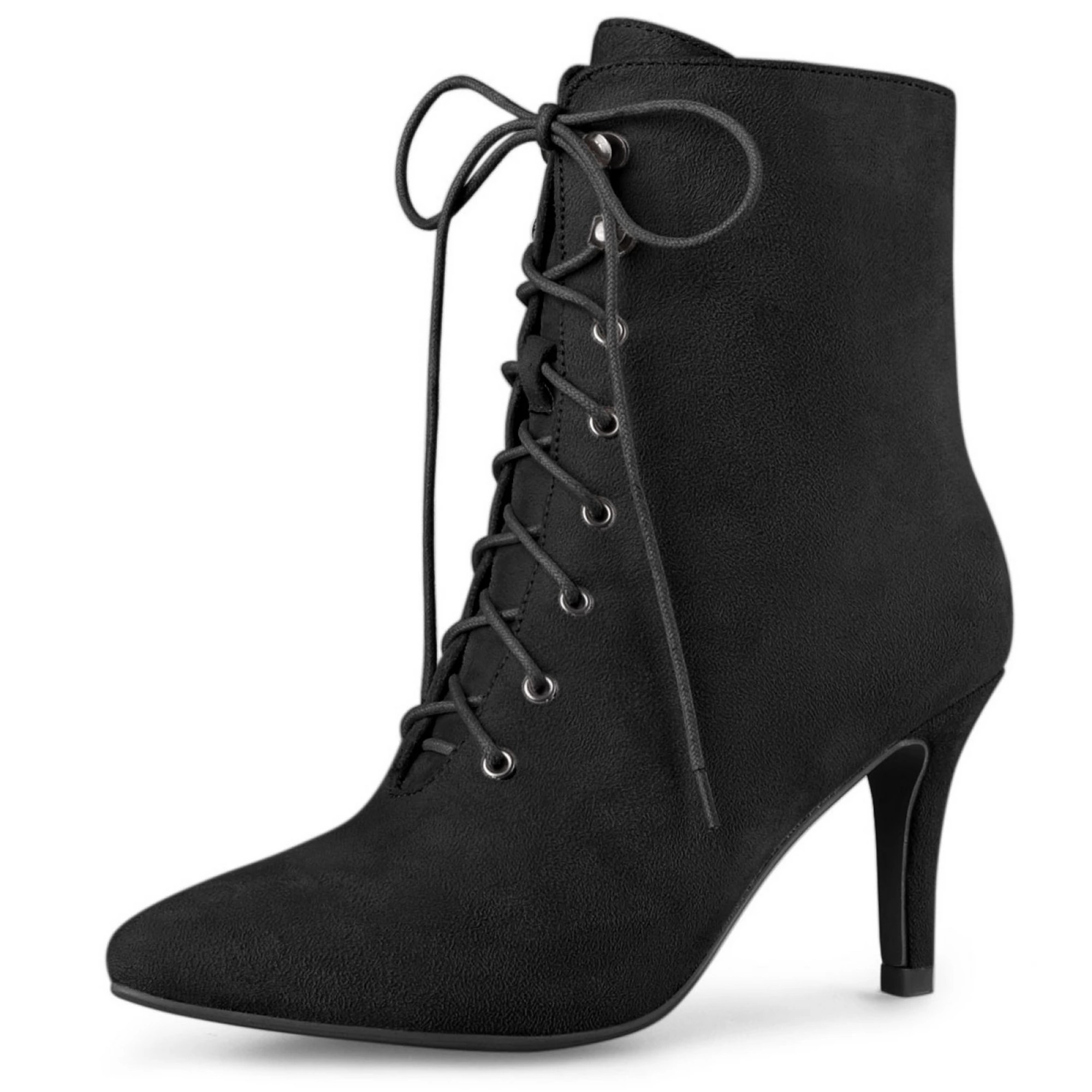 Women's Pointy Toe Zip Lace Up Stiletto Heel Ankle Boots | Kohl's