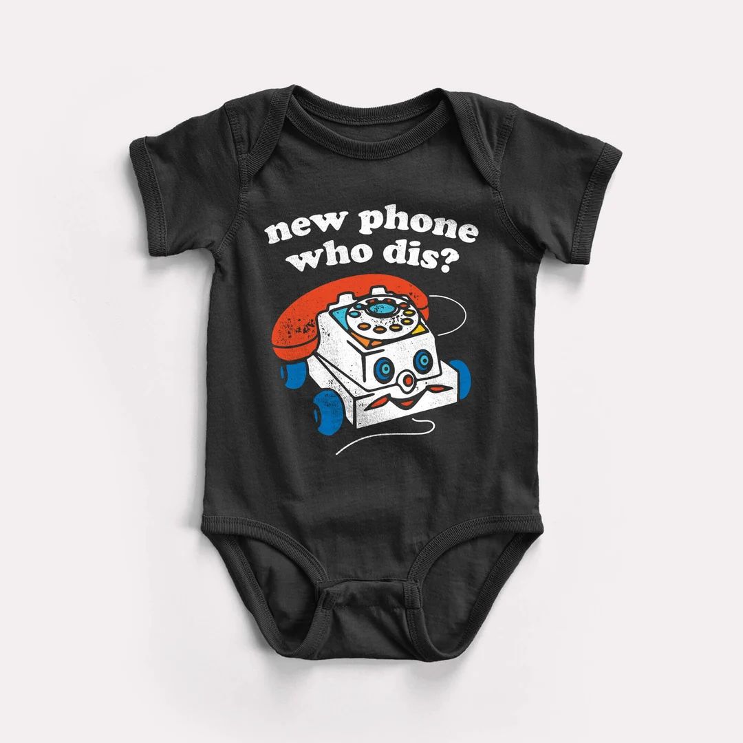 New Phone Baby Bodysuit Babydoopy Funny Kids Graphic Print - Etsy | Etsy (US)