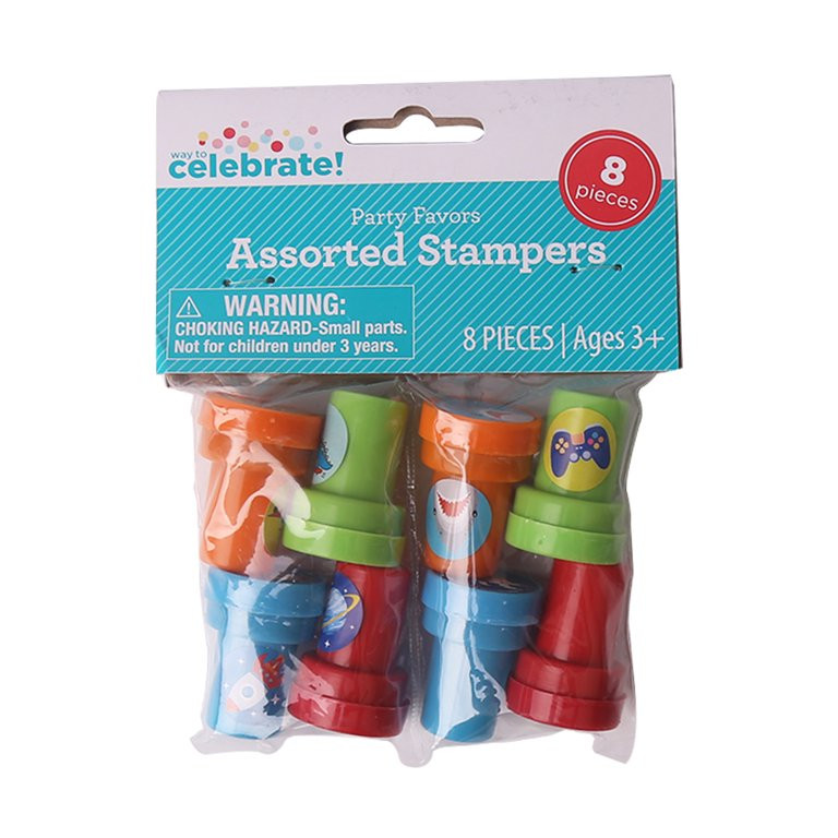 8 Party Favor Stampers Boy, Way to Celebrate!, Plastic, Everyday, 8 Pieces | Walmart (US)