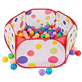 Kids Pop-up Six-sided Ball Pit Tent with 200 Colorful and Soft Crush-proof Non-toxic Plastic Balls for Toddlers Boys and Girls by Hey! Play! | Amazon (US)