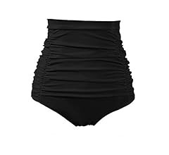 COCOPEAR Women's Ruched High Waisted Bikini Bottom Retro Vintage Swim Short Tankinis | Amazon (US)