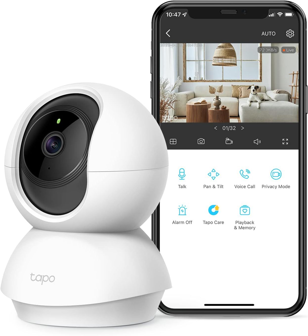 TP-Link Tapo 2K Pan Tilt Security Camera for Baby Monitor, Dog Camera w/ Motion Detection, 2-Way ... | Amazon (US)