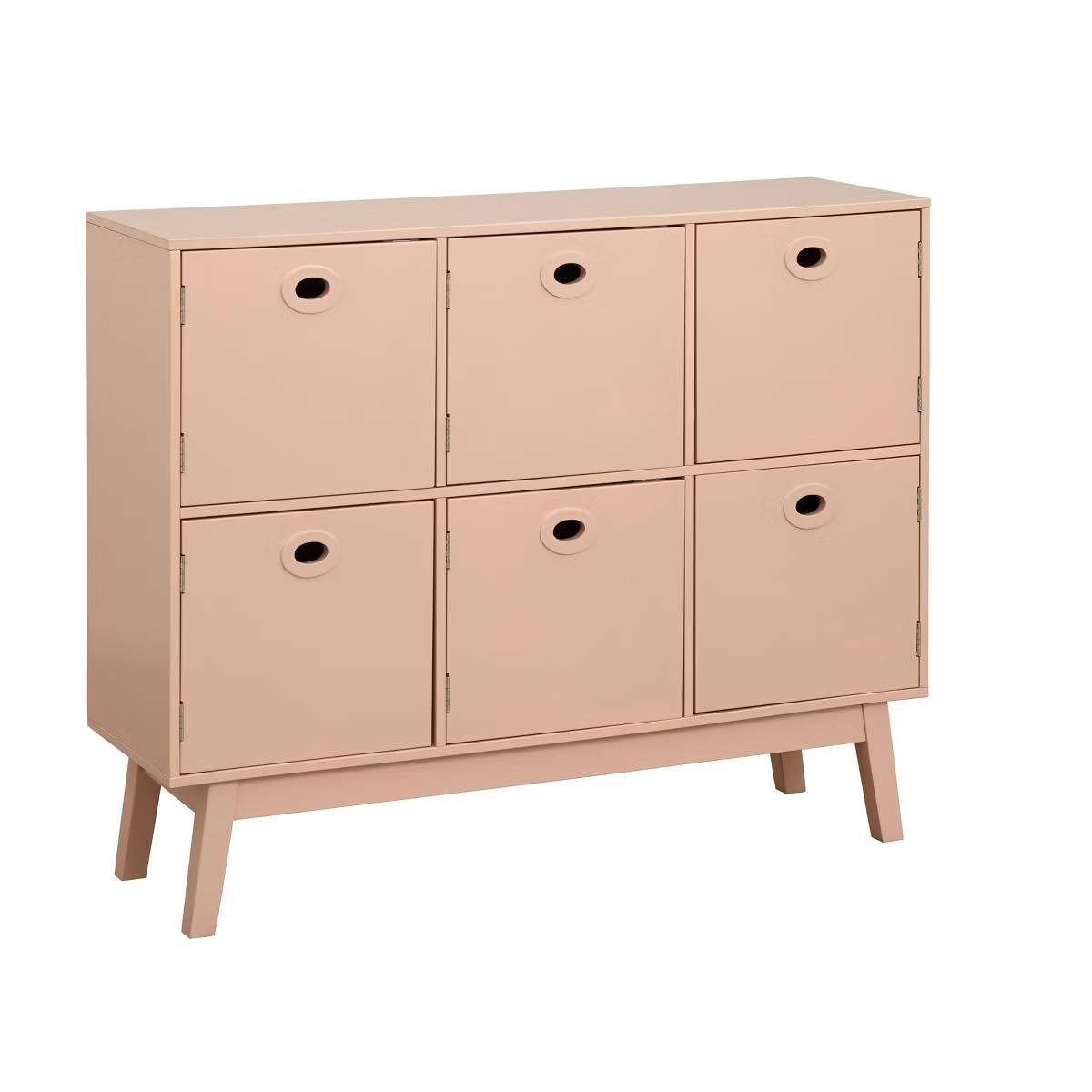 Buylateral Jamie Mid Century Modern 6 Storage Cube Cabinet Pink: Modern Finish, MDF Material, Div... | Target