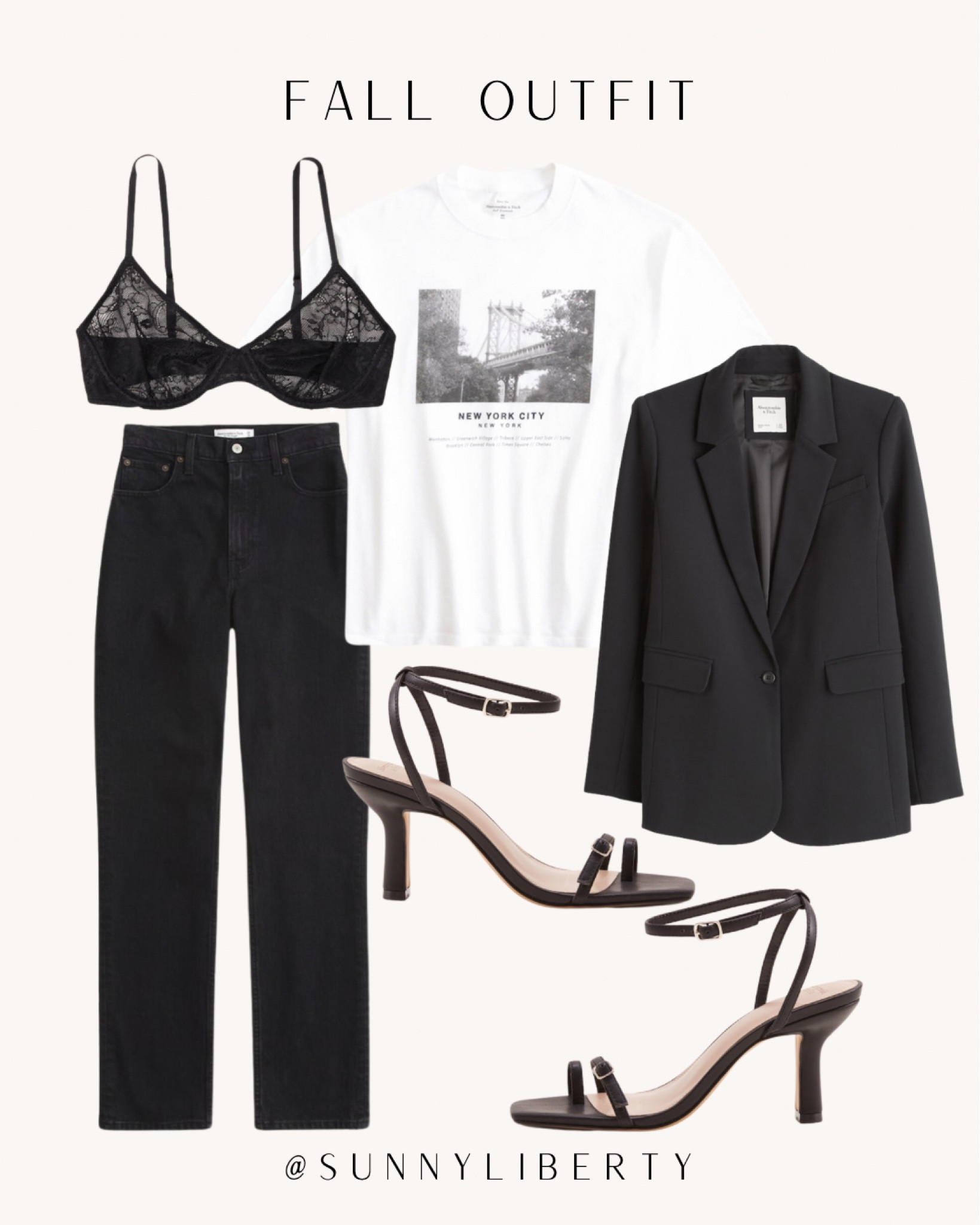 Fall outfit from Abercrombie. Perfect for a date night, going out, dinner, girls night, or even a concert! 



fall outfit | styled outfit | elevated outfits | blazer | black & white | graphic tee | concert | date night | girls night | going out | black jeans | heels | bra | black blazer | pinterest outfit | trending | autumn | what to wear | ootd | night out | weekend | jeans outfit 

#LTKmidsize #LTKstyletip #LTKSeasonal